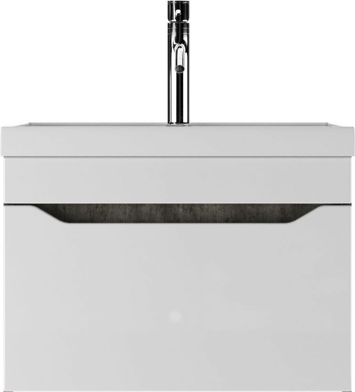 Тумба подвесная под умывальник "UNIT 60" Ева с одним ящиком В1 Бетон Айсберг (DA5905T) | фото 4