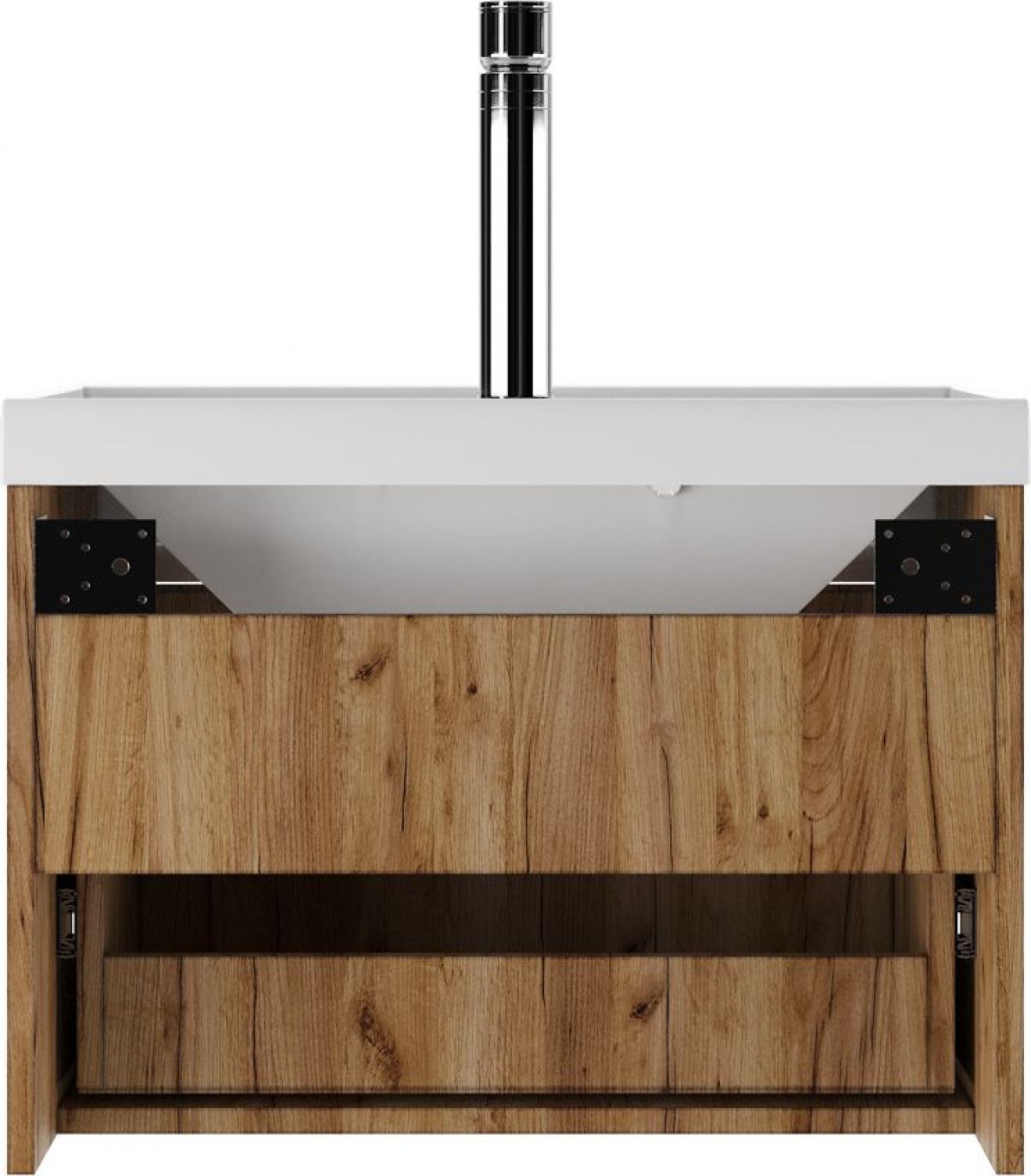 Тумба подвесная под умывальник "Bazis 60" Ева с одним ящиком В1 Дуб Вотан Айсберг (DA5906T) | фото 5