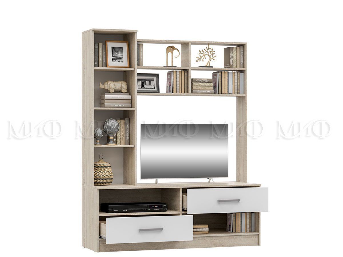 МАРТИНА Гостиная центральная секция (Белый/Дуб Сонома) | фото 2