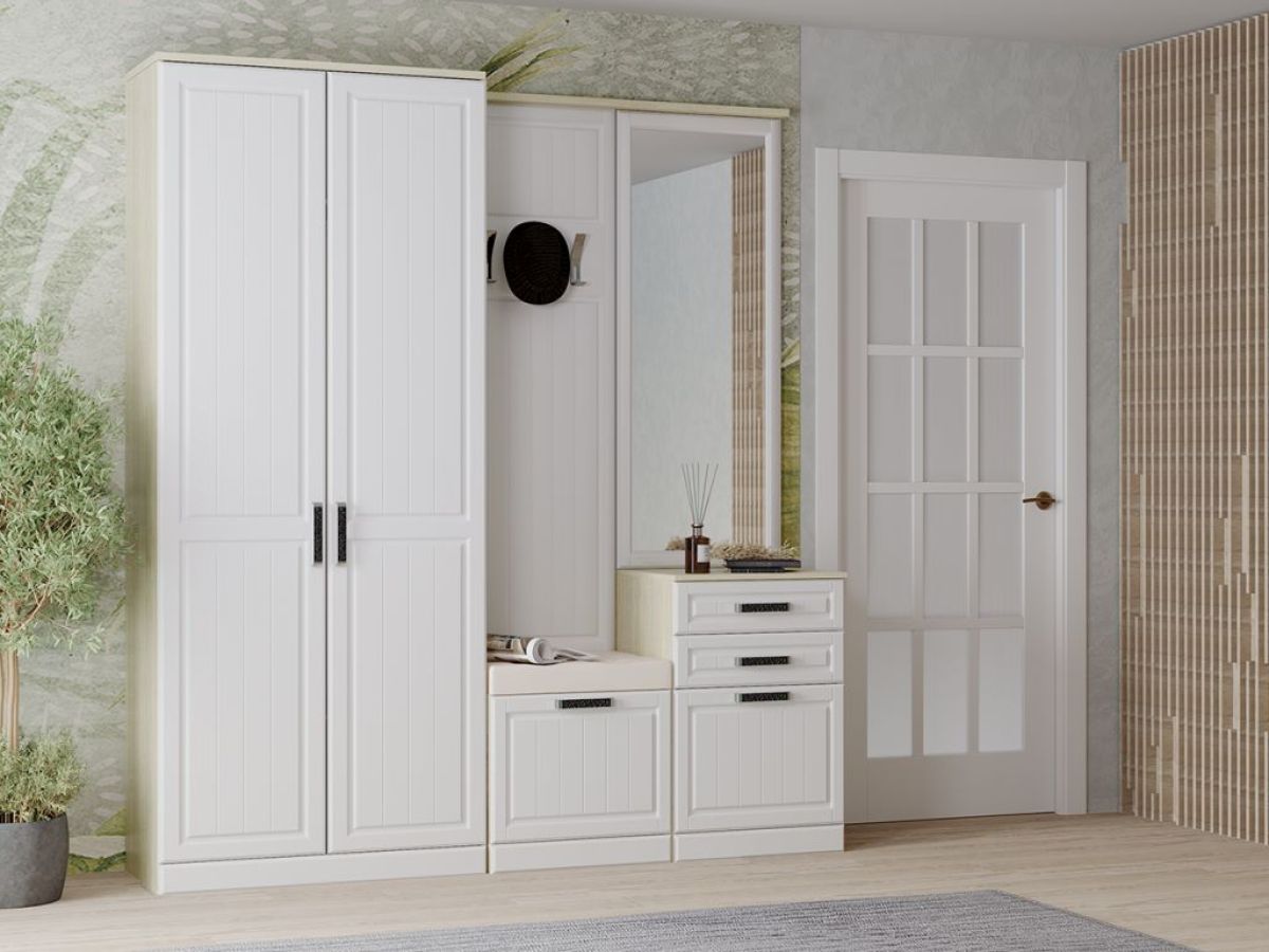 Вешалка НКМ ВЕНЕЦИЯ-1 Секция- 2 (Дуб сонома/Белое дерево) | фото 2