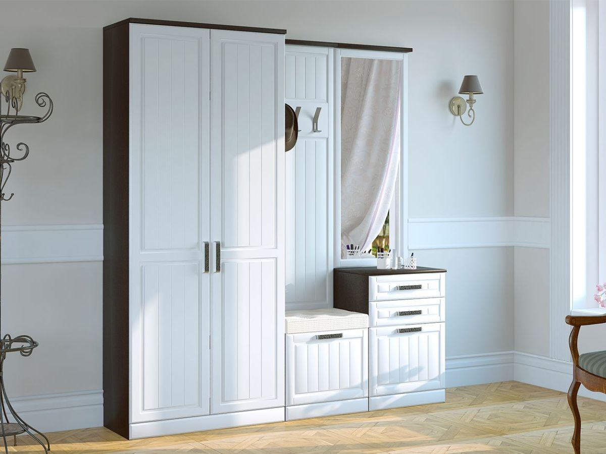 Шкаф 2-х створчатый НКМ ВЕНЕЦИЯ-1 Секция- 3 (Венге/Белое дерево) | фото 3