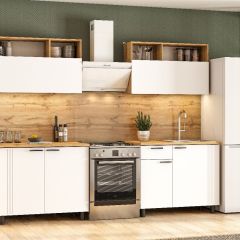 Кухонный гарнитур МОНАКО 2.0 м Серия 2 МДФ с фрезеровкой (Дуб Золотой/Белый матовый) | фото 5