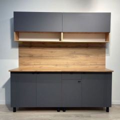 Кухонный гарнитур «Монако» 2.0 м Серия 2 МДФ с фрезеровкой (Дуб Золотой/Графит) | фото 3