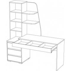 ПИФАГОР Стол компьютерный (цемент светлый/цемент темный) | фото 3